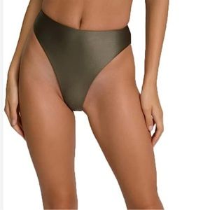 Good American High Shine Good Waist Cheeky Swim Bikini Bottom 5 2XL Women’s Sage